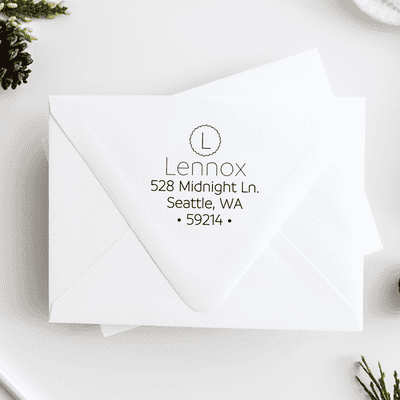 Monogram Custom Address Stamp - alternate view