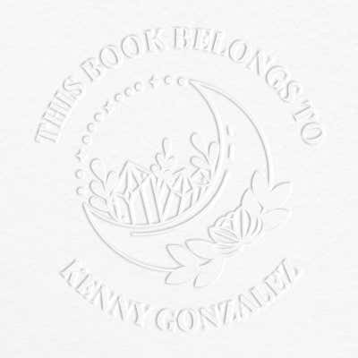 Impression of Modern Crystal Custom Book Embosser Seal on Grey paper
