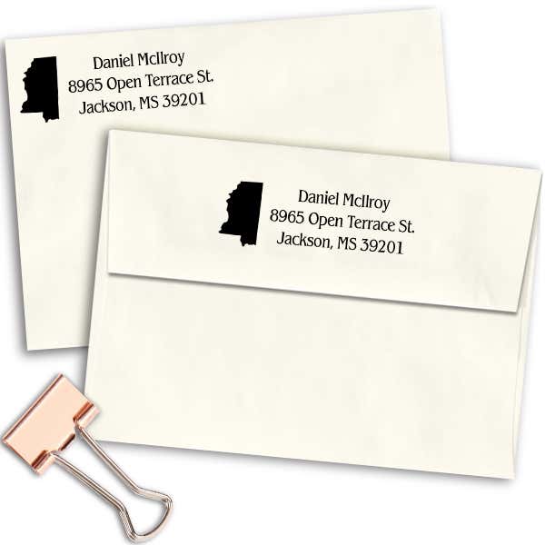 Mississippi Return Address Stamp Imprint Example