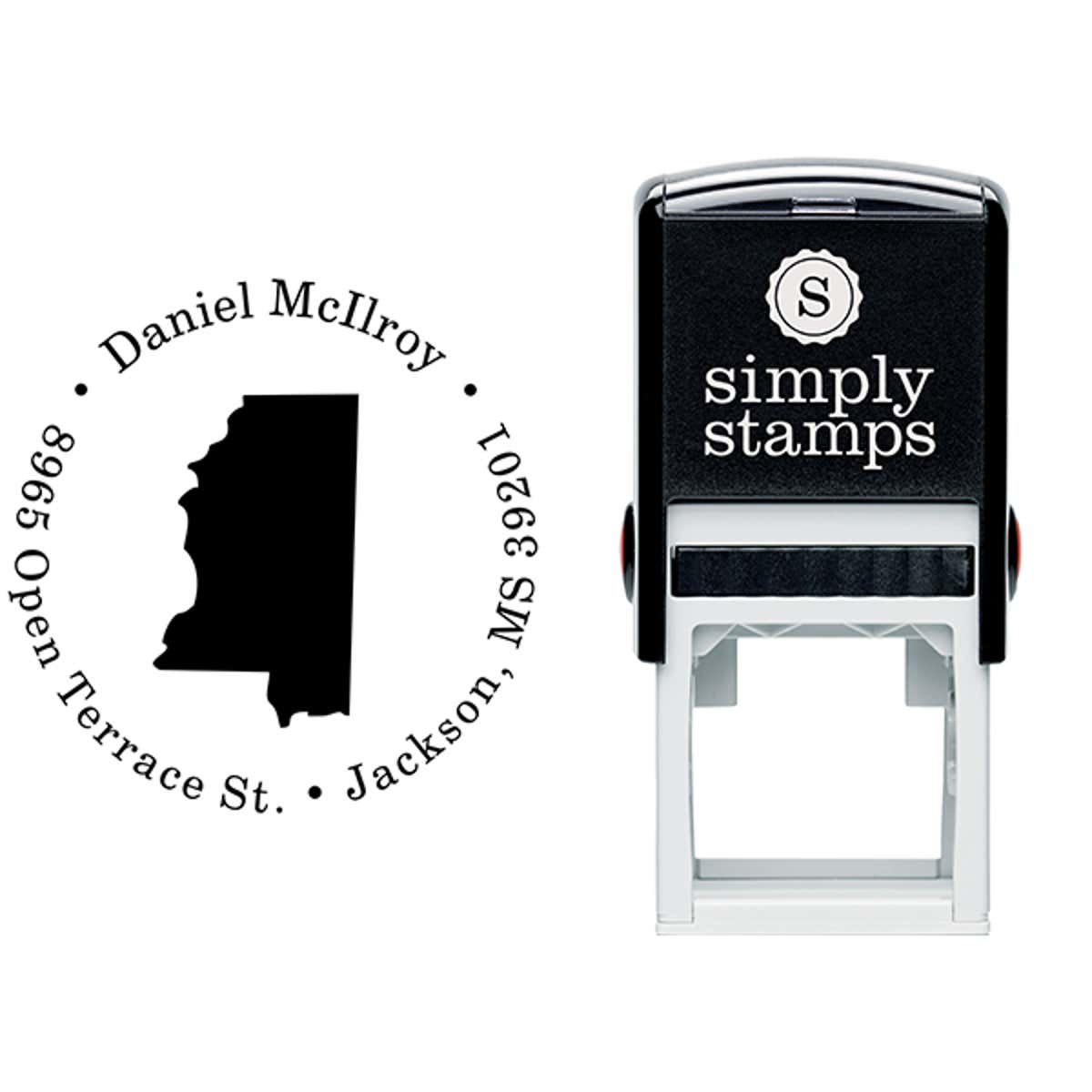 Mississippi Round Address Stamp Body and Design