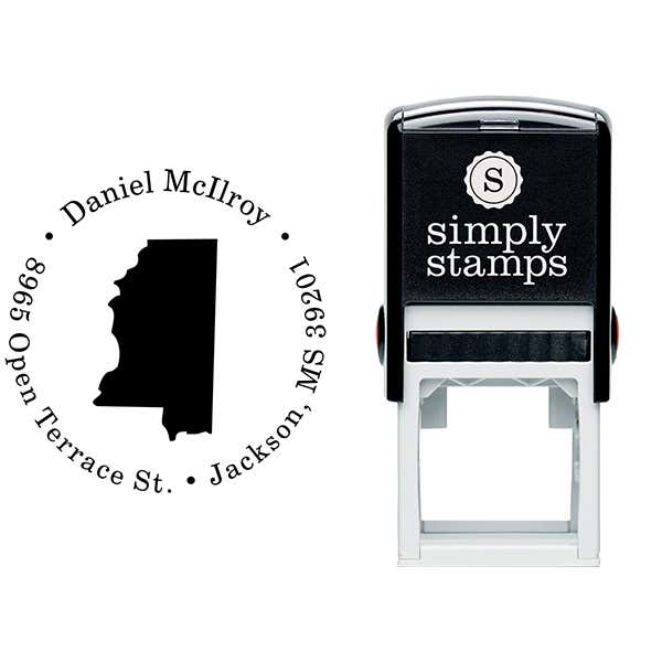 Mississippi Round Address Stamp Body and Design