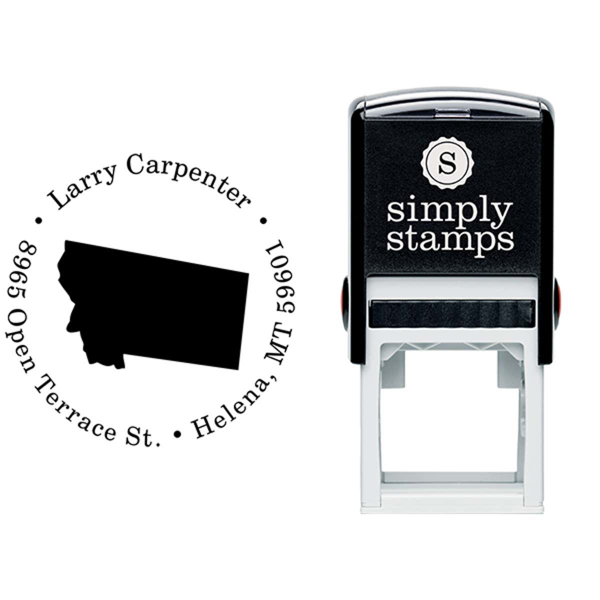 Montana Round Address Stamp Body and Design