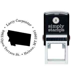 Montana Round Address Stamp Body and Design