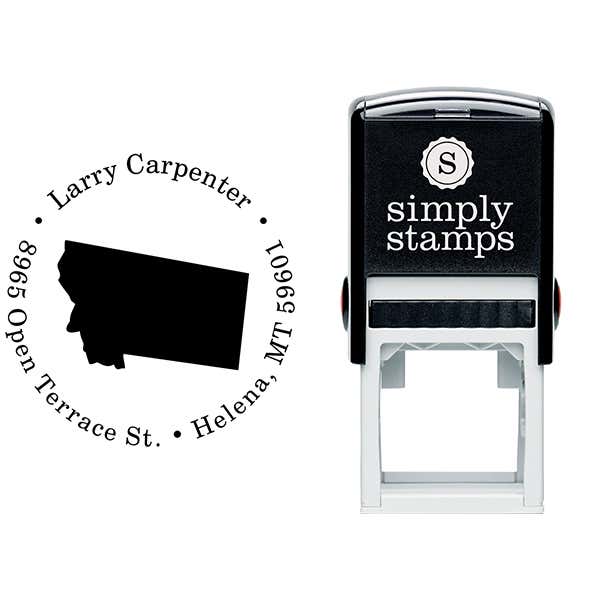 Montana Round Address Stamp Body and Design