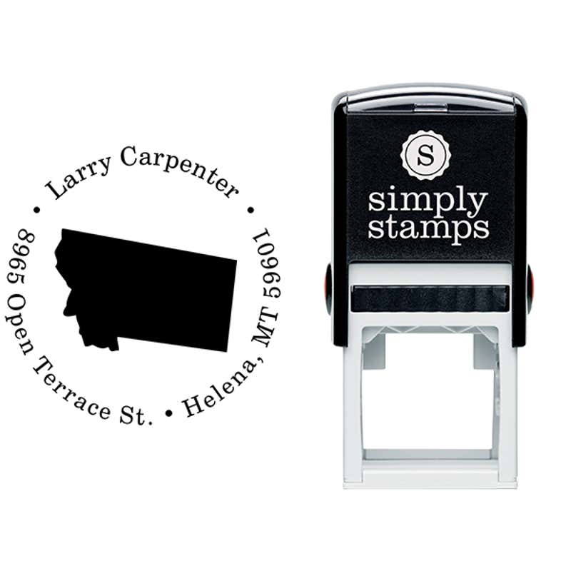 Montana Round Address Stamp Body and Design