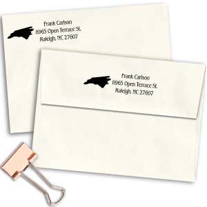 North Carolina Return Address Stamp Imprint Example