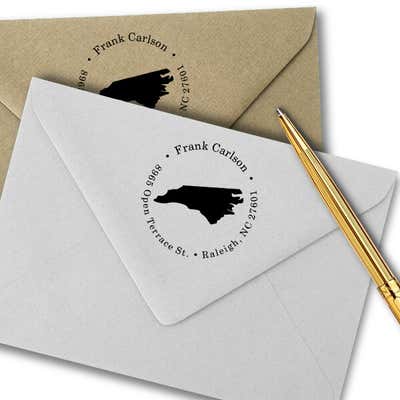 North Carolina Round Address Stamp - alternate view