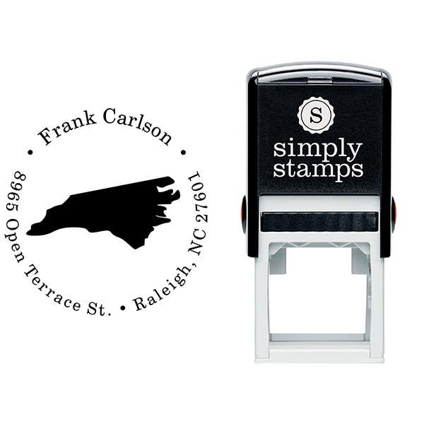 North Carolina Round Address Stamp Body and Design
