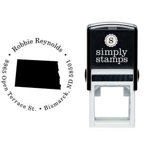 North Dakota Round Address Stamp Body and Design