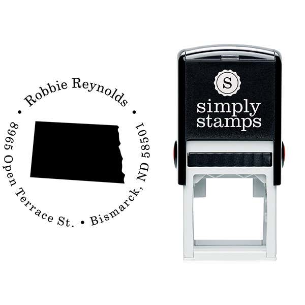 North Dakota Round Address Stamp Body and Design