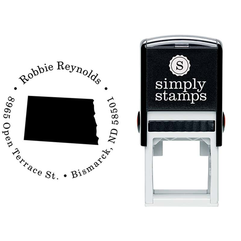 North Dakota Round Address Stamp Body and Design