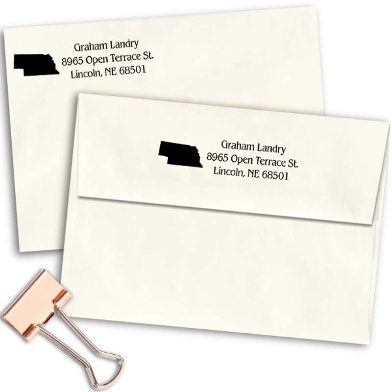 Nebraska Return Address Stamp Imprint Example