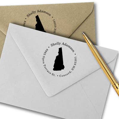 New Hampshire Round Address Stamp - alternate view