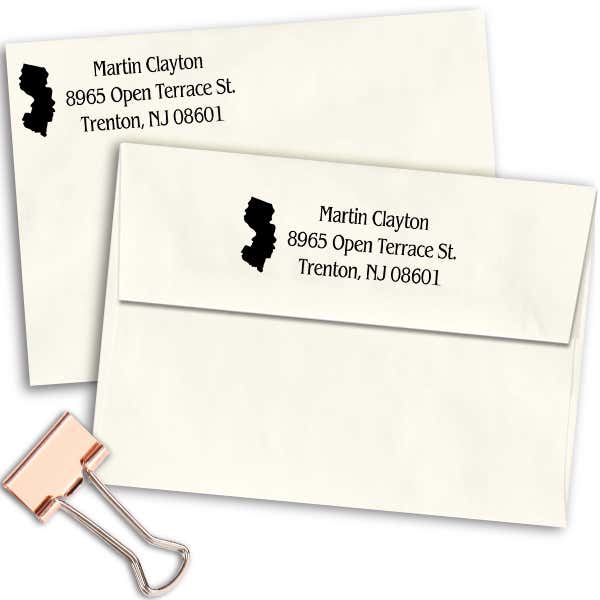 New Jersey Return Address Stamp Imprint Example