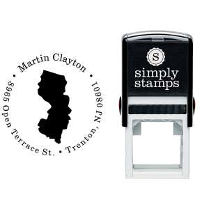 New Jersey Round Address Stamp Body and Design