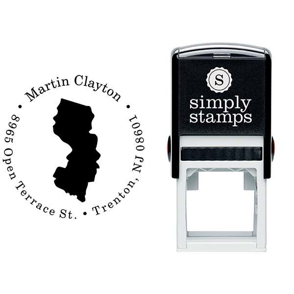 New Jersey Round Address Stamp Body and Design