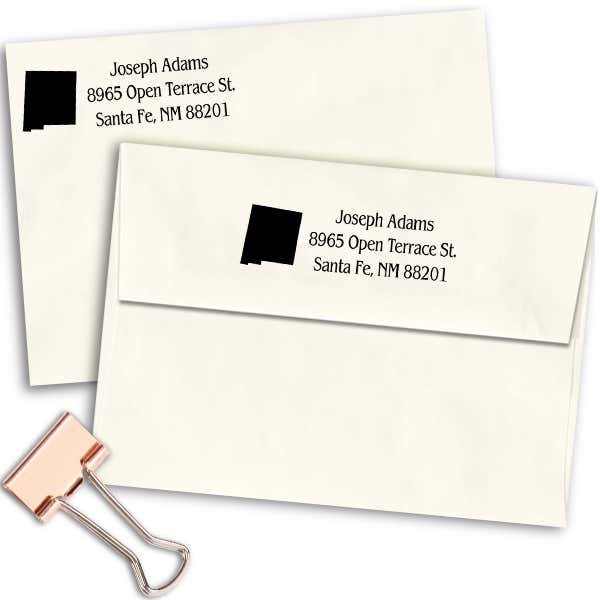 New Mexico Return Address Stamp Imprint Example