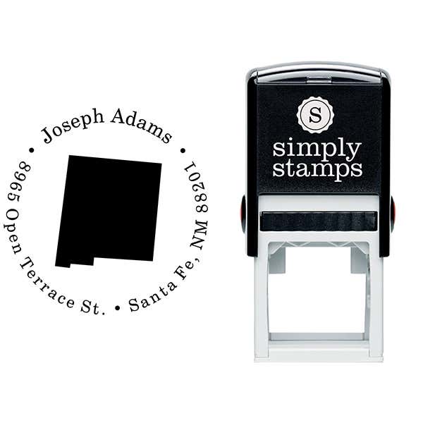 New Mexico Round Address Stamp Body and Design