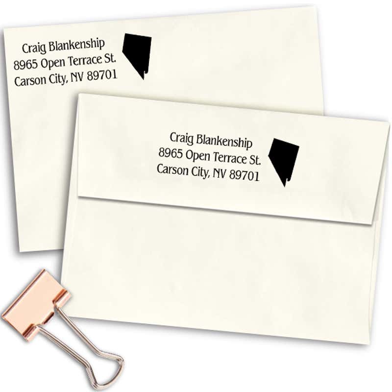 Nevada Return Address Stamp Imprint Example