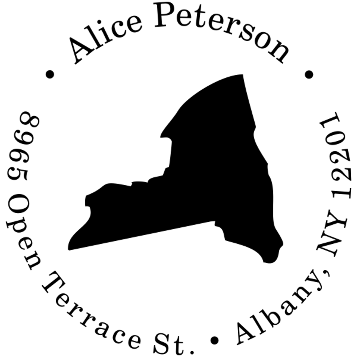 New York Round Address Stamp