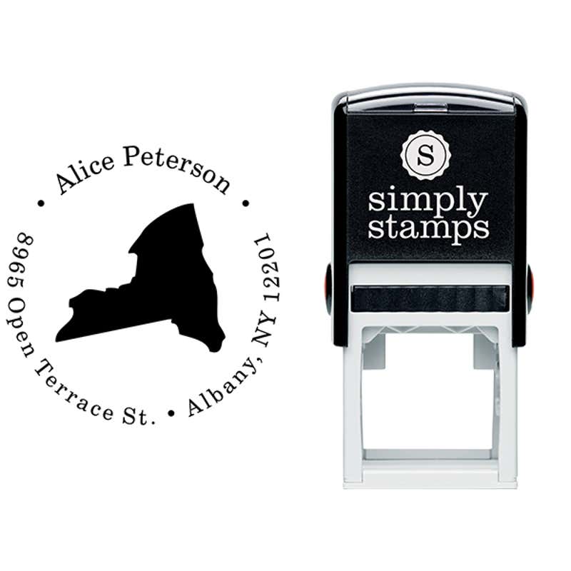New York Round Address Stamp Body and Design
