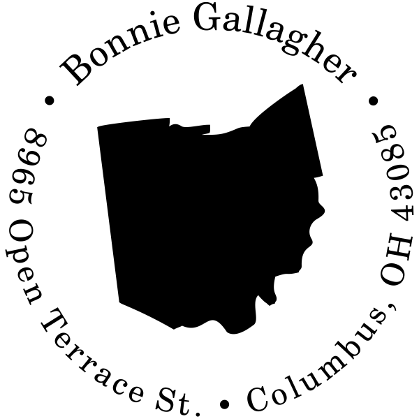 Ohio Round State Address Rubber Stamp