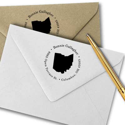 Ohio Round Address Stamp - alternate view