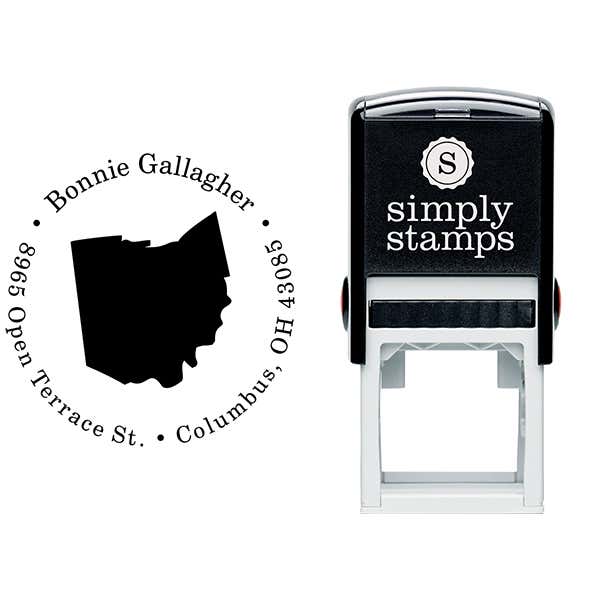 Ohio Round Address Stamp Body and Design