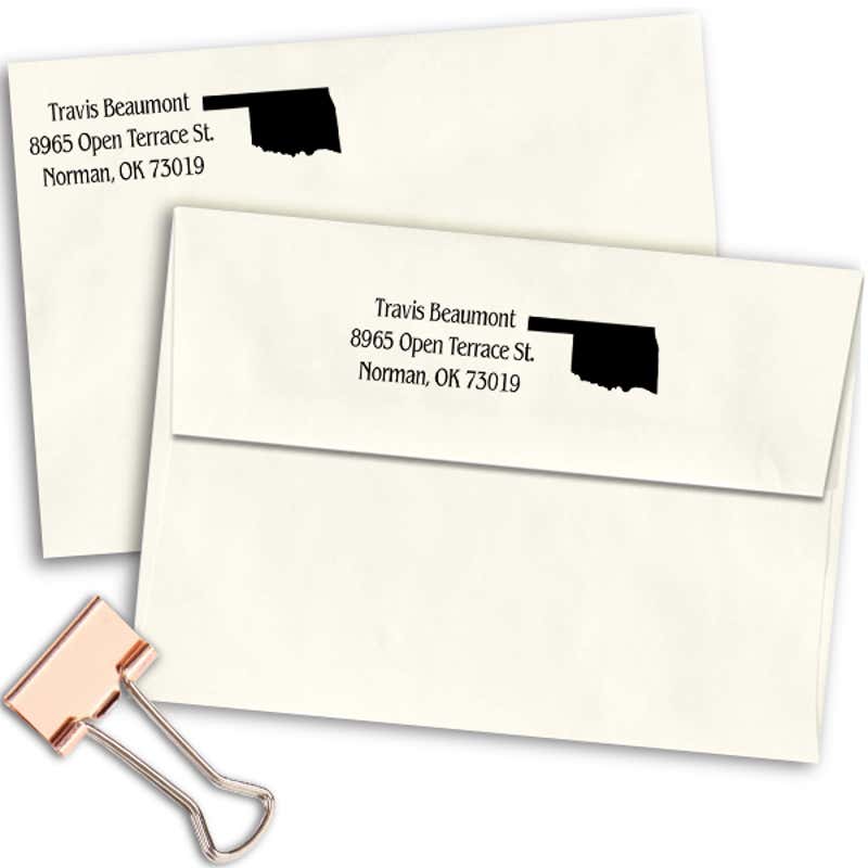 Oklahoma Return Address Stamp Imprint Example