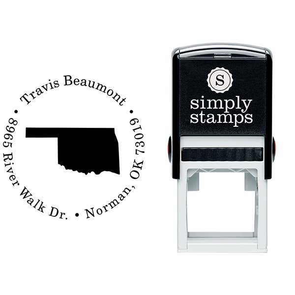 Oklahoma Round Address Stamp Body and Design