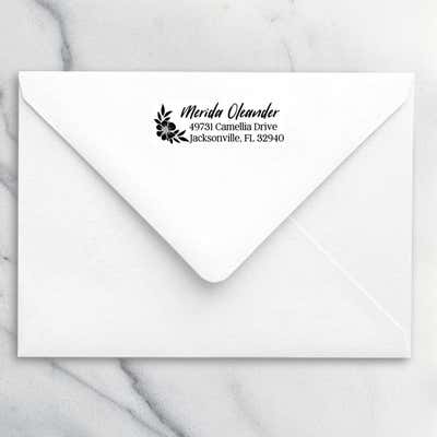 Oleander Floral Address Stamp - alternate view
