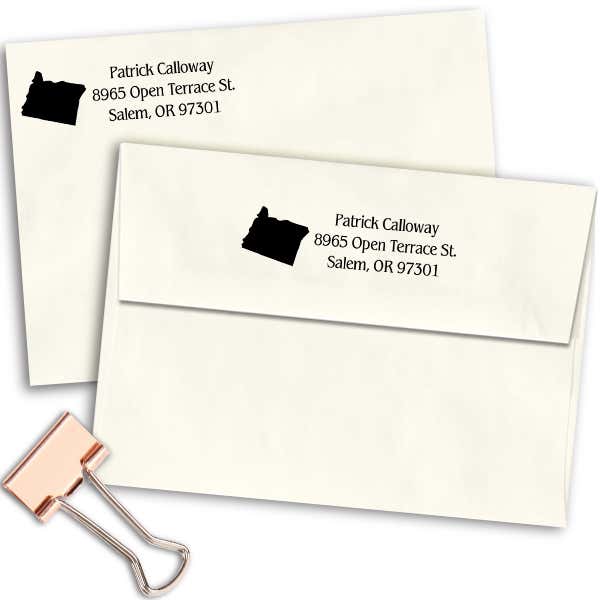 Oregon Return Address Stamp Imprint Example