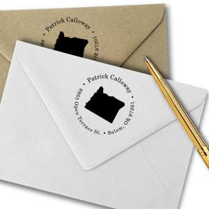 Oregon Round Address Stamp Imprint Example