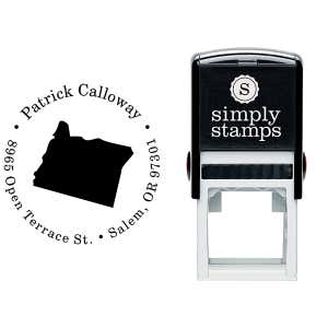 Oregon Round Address Stamp Body and Design