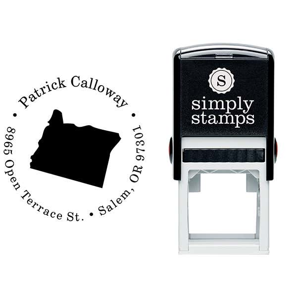 Oregon Round Address Stamp Body and Design