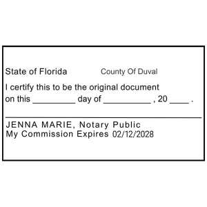 Original Document Notary Stamp Imprint Example