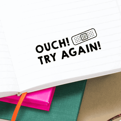 Ouch Try Again Teacher Stamp - alternate view