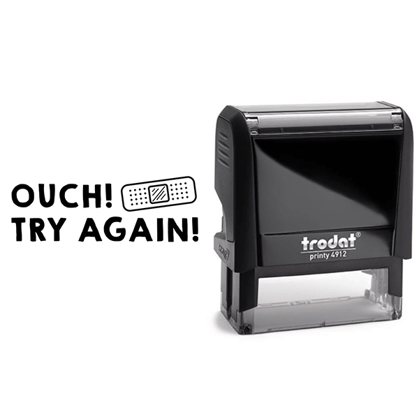 Ouch Try Again Teacher Stamp with Body