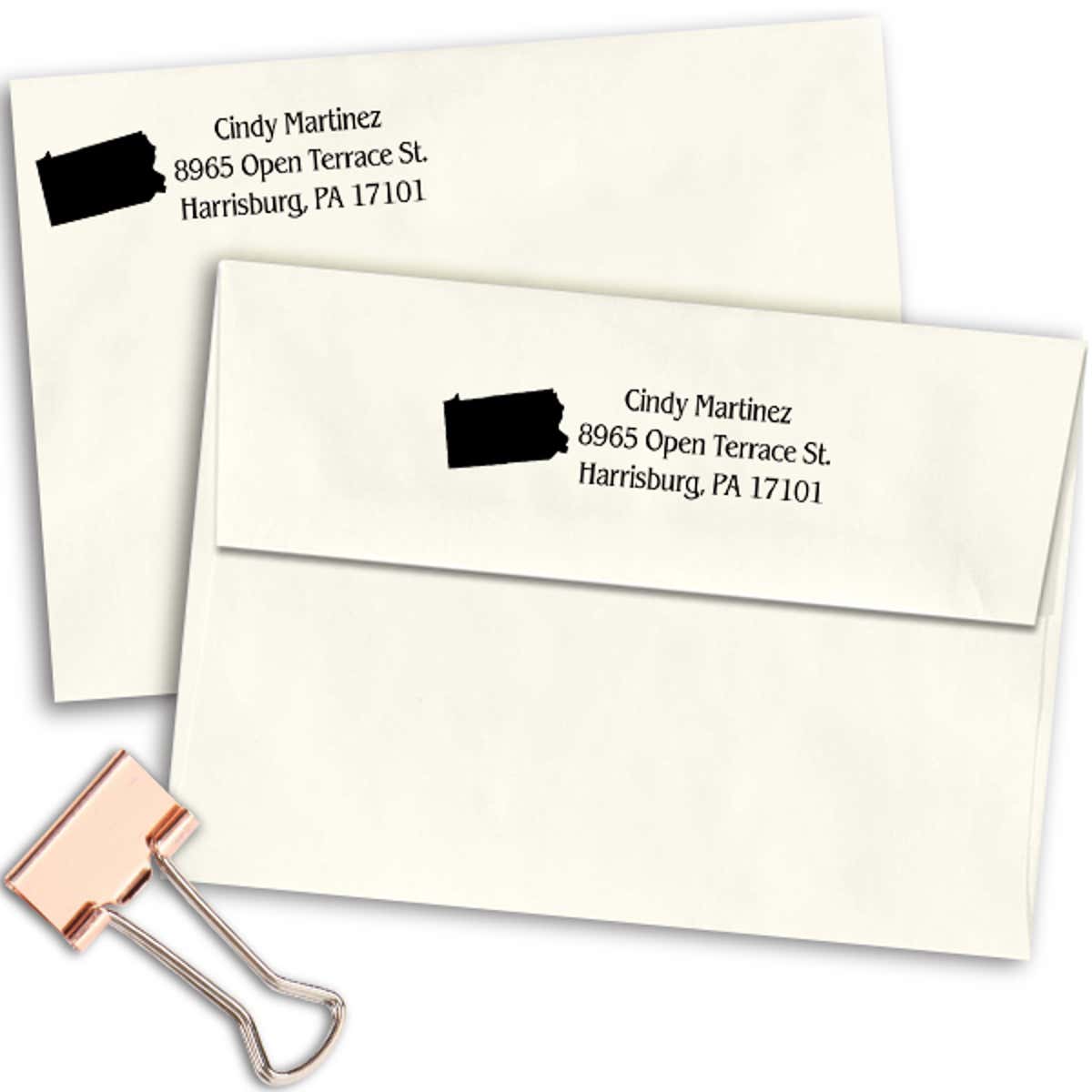 Pennsylvania Return Address Stamp Imprint Example