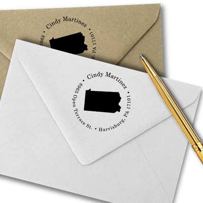 Pennsylvania Round Address Stamp - alternate view