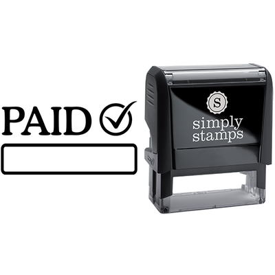 Paid with Checkmark and Custom Box Business Stamp