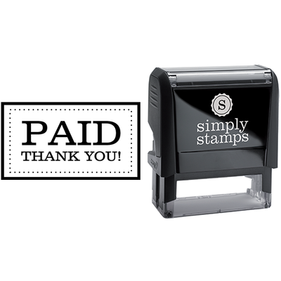 Paid with Dotted Outline Business Stamp
