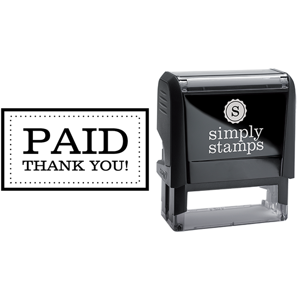 Paid with Dotted Outline Business Stamp