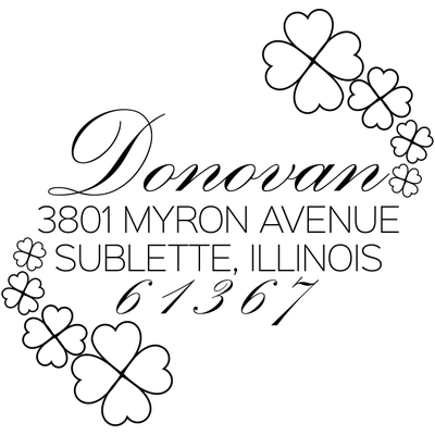 Donovan Script Address Stamp - alternate view