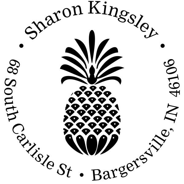 Fancy Pineapple Return Address Stamp
