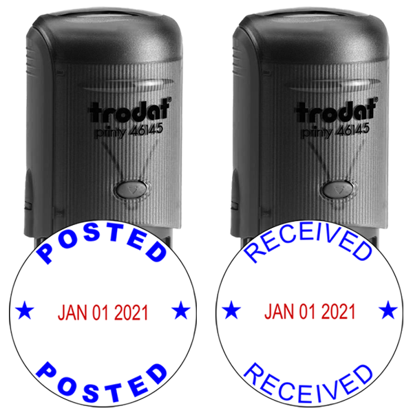 Posted Received Round Dater Stamp Set