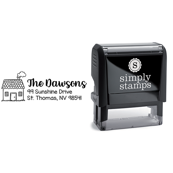 Cottage House Address Stamp with Body