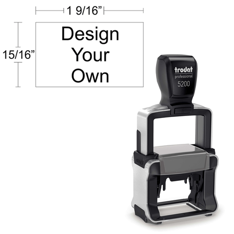 Customizable Trodat Professional 5200 Heavy Duty Self-Inking Stamp with Stainless Steel Frame and 15/16" x 1 9/16" Impression Size