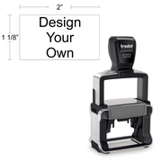 Customizable Trodat Professional 5203 Heavy Duty Self-Inking Stamp with Stainless Steel Frame and 1 1/8" x 2" Impression Size