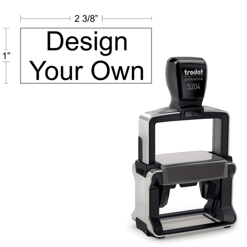 Customizable Trodat Professional 5204 Heavy Duty Self-Inking Stamp with Stainless Steel Frame and 1" x 2 3/8" Impression Size